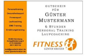 Lauf Gutschein Laufcoaching Mustermann